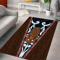 New Zealand Whakairo Area Rug Tiki Maori Carving Taniko Motifs LT14 - Polynesian Pride