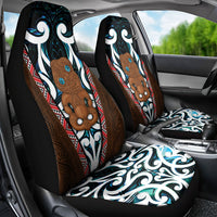 New Zealand Whakairo Car Seat Cover Tiki Maori Carving Taniko Motifs LT14 - Polynesian Pride