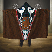 New Zealand Whakairo Hooded Blanket Tiki Maori Carving Taniko Motifs LT14 - Polynesian Pride