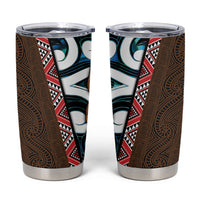 New Zealand Whakairo Tumbler Cup Tiki Maori Carving Taniko Motifs LT14 Multicolor - Polynesian Pride