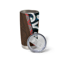 New Zealand Whakairo Tumbler Cup Tiki Maori Carving Taniko Motifs LT14 - Polynesian Pride