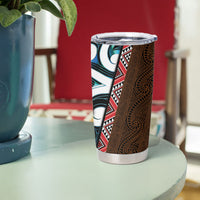 New Zealand Whakairo Tumbler Cup Tiki Maori Carving Taniko Motifs LT14 - Polynesian Pride