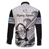 Fiji Tapa Rugby Family Matching Long Sleeve Bodycon Dress and Hawaiian Shirt Flying Fijian 2023 World Cup With Dabbing Ball LT14 - Polynesian Pride
