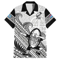 Custom Fiji Tapa Rugby Kid Hawaiian Shirt Flying Fijian 2023 World Cup With Dabbing Ball LT14 Kid White - Polynesian Pride