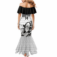 Custom Fiji Tapa Rugby Mermaid Dress Flying Fijian 2023 World Cup With Dabbing Ball LT14 - Polynesian Pride