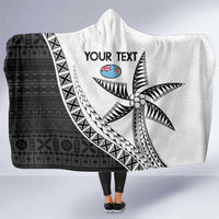 Custom Fiji Rugby Hooded Blanket Go Champions Fijian Tapa Cloth LT14 One Size White - Polynesian Pride