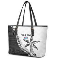 Custom Fiji Rugby Leather Tote Bag Go Champions Fijian Tapa Cloth LT14 - Polynesian Pride