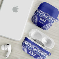 Personalised Queen Salote College AirPods Case Kolisi Fefine 100th Anniversary Kupesi Blue LT14 - Polynesian Pride