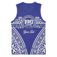 Personalised Queen Salote College Basketball Jersey Kolisi Fefine 100th Anniversary Kupesi Blue - Polynesian Pride
