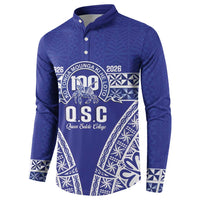 Personalised Queen Salote College Button Sweatshirt Kolisi Fefine 100th Anniversary Kupesi Blue - Polynesian Pride