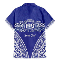 Personalised Queen Salote College Family Matching Mermaid Dress and Hawaiian Shirt Kolisi Fefine 100th Anniversary Kupesi Blue - Polynesian Pride