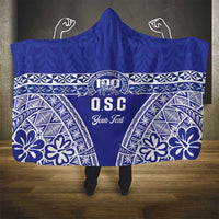 Personalised Queen Salote College Hooded Blanket Kolisi Fefine 100th Anniversary Kupesi Blue - Polynesian Pride