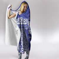Personalised Queen Salote College Hooded Blanket Kolisi Fefine 100th Anniversary Kupesi Blue - Polynesian Pride