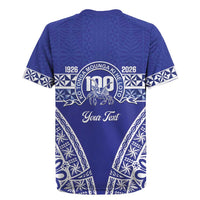 Personalised Queen Salote College Rugby Jersey Kolisi Fefine 100th Anniversary Kupesi Blue - Polynesian Pride