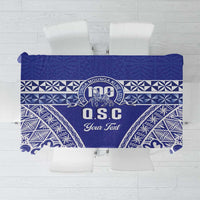 Personalised Queen Salote College Tablecloth Kolisi Fefine 100th Anniversary Kupesi Blue - Polynesian Pride