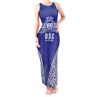 Personalised Queen Salote College Tank Maxi Dress Kolisi Fefine 100th Anniversary Kupesi Blue - Polynesian Pride