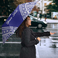 Personalised Queen Salote College Umbrella Kolisi Fefine 100th Anniversary Kupesi Blue - Polynesian Pride