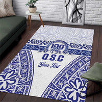 Personalised Queen Salote College Area Rug Kolisi Fefine 100th Anniversary Kupesi White - Polynesian Pride