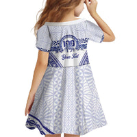 Personalised Queen Salote College Family Matching Off The Shoulder Long Sleeve Dress and Hawaiian Shirt Kolisi Fefine 100th Anniversary Kupesi White - Polynesian Pride