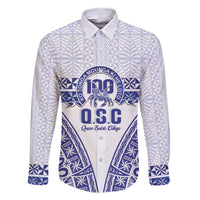 Personalised Queen Salote College Family Matching Short Sleeve Bodycon Dress and Hawaiian Shirt Kolisi Fefine 100th Anniversary Kupesi White - Polynesian Pride