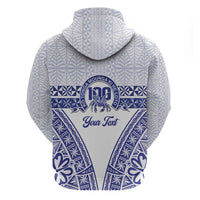Personalised Queen Salote College Hoodie Kolisi Fefine 100th Anniversary Kupesi White - Polynesian Pride