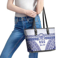 Personalised Queen Salote College Leather Tote Bag Kolisi Fefine 100th Anniversary Kupesi White - Polynesian Pride