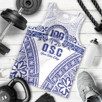 Personalised Queen Salote College Men Tank Top Kolisi Fefine 100th Anniversary Kupesi White - Polynesian Pride