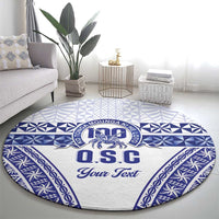 Personalised Queen Salote College Round Carpet Kolisi Fefine 100th Anniversary Kupesi White - Polynesian Pride