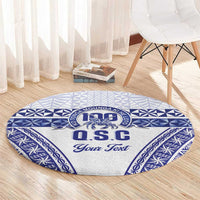 Personalised Queen Salote College Round Carpet Kolisi Fefine 100th Anniversary Kupesi White - Polynesian Pride