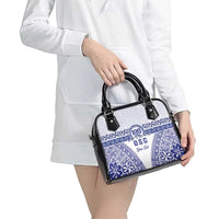 Personalised Queen Salote College Shoulder Handbag Kolisi Fefine 100th Anniversary Kupesi White - Polynesian Pride