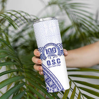 Personalised Queen Salote College Skinny Tumbler Kolisi Fefine 100th Anniversary Kupesi White - Polynesian Pride