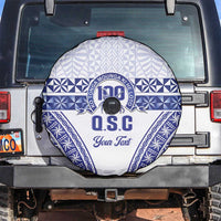 Personalised Queen Salote College Spare Tire Cover Kolisi Fefine 100th Anniversary Kupesi White - Polynesian Pride