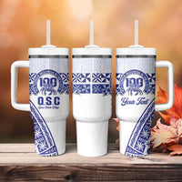 Personalised Queen Salote College Tumbler With Handle Kolisi Fefine 100th Anniversary Kupesi White - Polynesian Pride