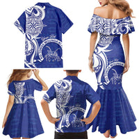 Personalised Queen Salote College Family Matching Mermaid Dress and Hawaiian Shirt QSC Est 1926 Ngatu Pattern - Polynesian Pride