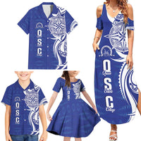 Personalised Queen Salote College Family Matching Summer Maxi Dress and Hawaiian Shirt QSC Est 1926 Ngatu Pattern - Polynesian Pride