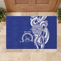 Personalised Queen Salote College Rubber Doormat QSC Est 1926 Ngatu Pattern - Polynesian Pride