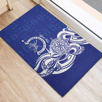 Personalised Queen Salote College Rubber Doormat QSC Est 1926 Ngatu Pattern - Polynesian Pride