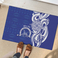 Personalised Queen Salote College Rubber Doormat QSC Est 1926 Ngatu Pattern - Polynesian Pride