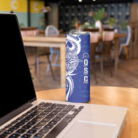 Personalised Queen Salote College Skinny Tumbler QSC Est 1926 Ngatu Pattern - Polynesian Pride
