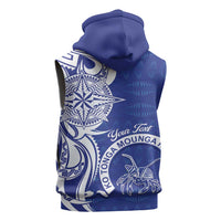 Personalised Queen Salote College Sleeveless Zip Hoodie QSC Est 1926 Ngatu Pattern LT14 - Polynesian Pride