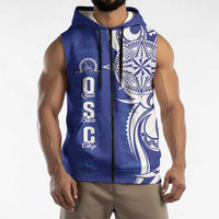 Personalised Queen Salote College Sleeveless Zip Hoodie QSC Est 1926 Ngatu Pattern LT14 - Polynesian Pride