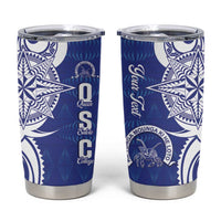 Personalised Queen Salote College Tumbler Cup QSC Est 1926 Ngatu Pattern - Polynesian Pride