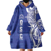 Personalised Queen Salote College Wearable Blanket Hoodie QSC Est 1926 Ngatu Pattern - Polynesian Pride