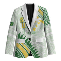 Personalised Samoa Ua Potopoto Blazer SUP Est 2025 Samoan Pattern LT14 Unisex White - Polynesian Pride