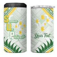 Personalised Samoa Ua Potopoto 4 in 1 Can Cooler Tumbler SUP Est 2025 Samoan Pattern LT14 One Size: 16 oz White - Polynesian Pride