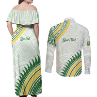 Personalised Samoa Ua Potopoto Couples Matching Off Shoulder Maxi Dress and Long Sleeve Button Shirt SUP Est 2025 Samoan Pattern LT14 - Polynesian Pride