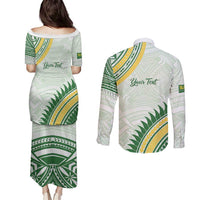 Personalised Samoa Ua Potopoto Couples Matching Puletasi and Long Sleeve Button Shirt SUP Est 2025 Samoan Pattern LT14 - Polynesian Pride