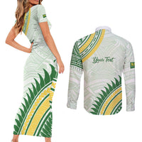 Personalised Samoa Ua Potopoto Couples Matching Short Sleeve Bodycon Dress and Long Sleeve Button Shirt SUP Est 2025 Samoan Pattern LT14 - Polynesian Pride