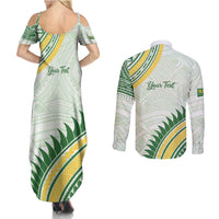 Personalised Samoa Ua Potopoto Couples Matching Summer Maxi Dress and Long Sleeve Button Shirt SUP Est 2025 Samoan Pattern LT14 - Polynesian Pride