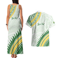 Personalised Samoa Ua Potopoto Couples Matching Tank Maxi Dress and Hawaiian Shirt SUP Est 2025 Samoan Pattern - Polynesian Pride